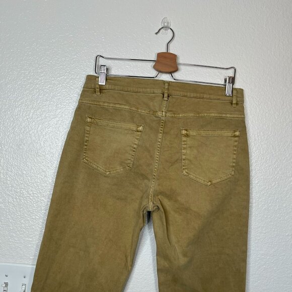 J. McLaughlin Womens Khaki Mustard Yellow Causal Pants Size 31 Slim Fit - Picture 3 of 13